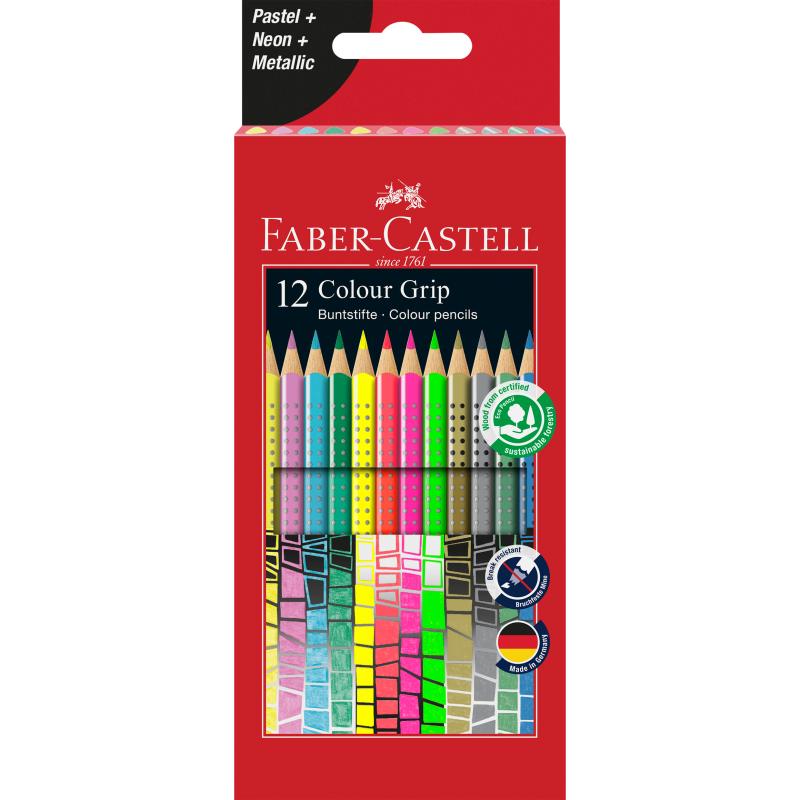 Faber-Castell Colour Grip Buntstifte Sonderfarben 12er Kartonetui
